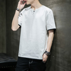 Summer Cotton Men'S Loose Trendy Short-Sleeved T-Shirt