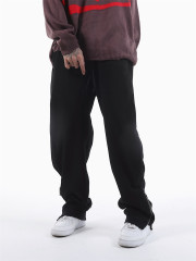 Hot Style Logo Custom Men's New Solid Color Winter Sweatpants Loose Elastic Waist Fleece Fashion Sweatpants