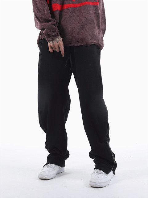 Hot Style Logo Custom Men's New Solid Color Winter Sweatpants Loose Elastic Waist Fleece Fashion Sweatpants