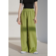 100% Cotton Red High-Waisted Wide-Legged Pants Women'S Knitted Straight Spring And Summer New Draped Sense Of Lengthening Dragging Ground Pants