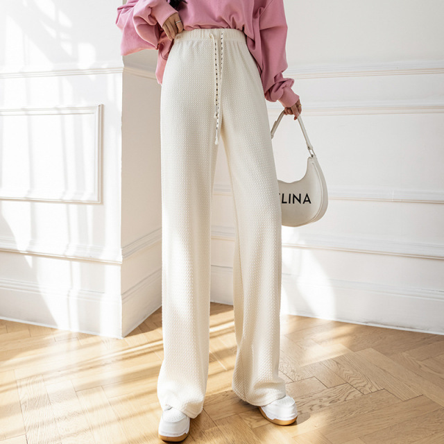 Spring And Summer High-Waisted Thin And Sagging Loose Straight-Leg Mopping Pants Casual Wide-Leg Women'S Pants