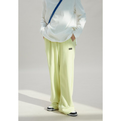 100% Cotton Red High-Waisted Wide-Legged Pants Women'S Knitted Straight Spring And Summer New Draped Sense Of Lengthening Dragging Ground Pants