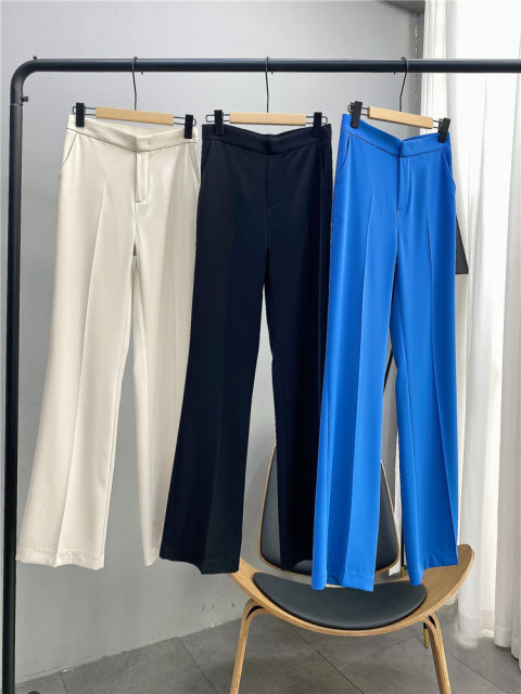 Summer High-Waisted Thin Flared Pants Women'S New Slim Pants Drape Korean Version Wide-Leg Long Pants