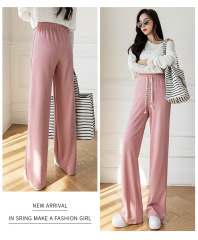 Spring And Summer High-Waisted Thin And Sagging Loose Straight-Leg Mopping Pants Casual Wide-Leg Women'S Pants