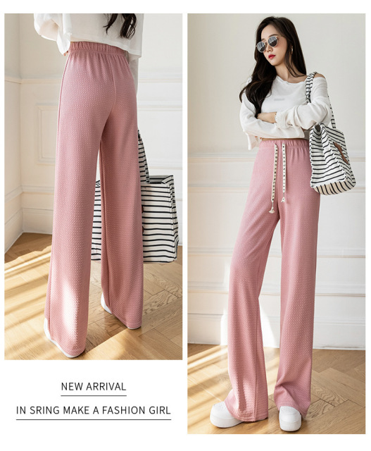 Spring And Summer High-Waisted Thin And Sagging Loose Straight-Leg Mopping Pants Casual Wide-Leg Women'S Pants