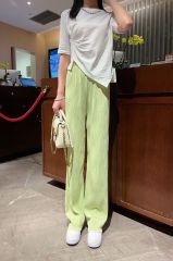 Water Ripple Wide-Leg Pants Women'S New Casual Loose Korean Version High-Waisted Straight-Leg Drapey Mopping Pants