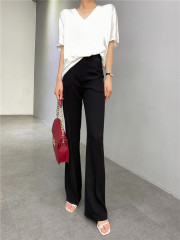 Summer High-Waisted Thin Flared Pants Women'S New Slim Pants Drape Korean Version Wide-Leg Long Pants