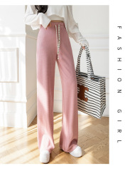 Spring And Summer High-Waisted Thin And Sagging Loose Straight-Leg Mopping Pants Casual Wide-Leg Women'S Pants
