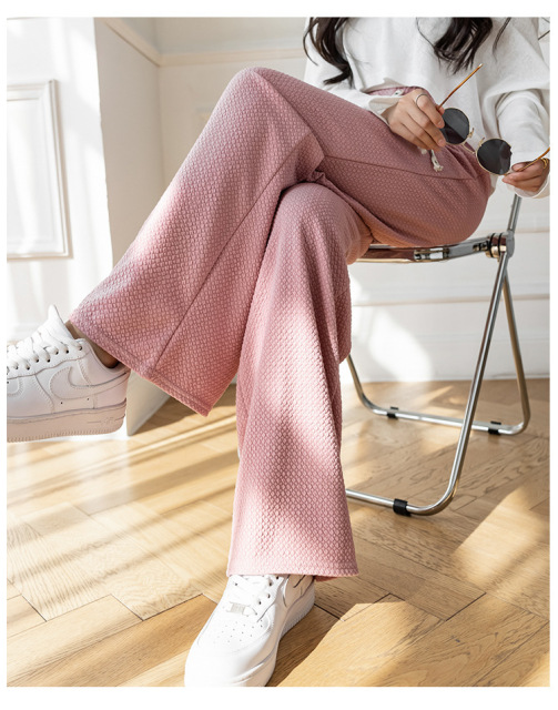 Spring And Summer High-Waisted Thin And Sagging Loose Straight-Leg Mopping Pants Casual Wide-Leg Women'S Pants