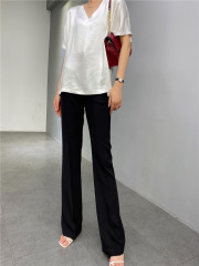 Summer High-Waisted Thin Flared Pants Women'S New Slim Pants Drape Korean Version Wide-Leg Long Pants