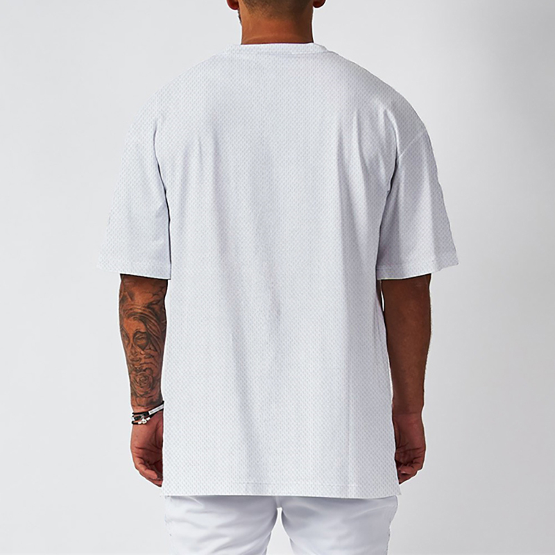 Men's Blank Mesh T-shirt Hip Hop Streetwear Loose Half Sleeve Gym Bodybuilding T-shirt