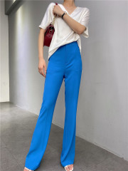 Summer High-Waisted Thin Flared Pants Women'S New Slim Pants Drape Korean Version Wide-Leg Long Pants