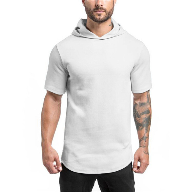 2020 Summer Men's Hooded T-shirt Casual Loose Short-sleeved Sportswear