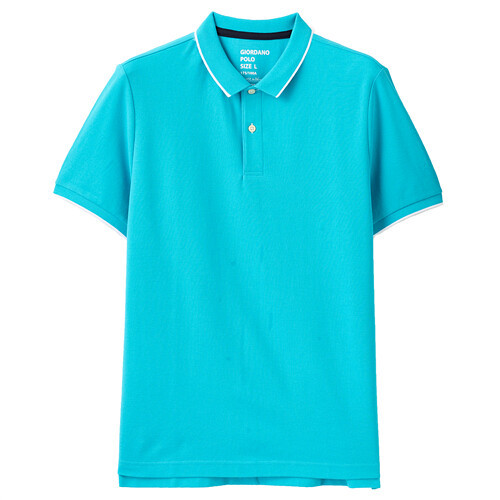 Men's Short Sleeve Ribbed Flat Collar Mesh e Polo Shirt Causual Structure Contrast Polo Shirt