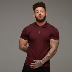 Men's Fashion Polo Shirt Casual Short Sleeve Slim Fit Sportswear High Quality Solid Color