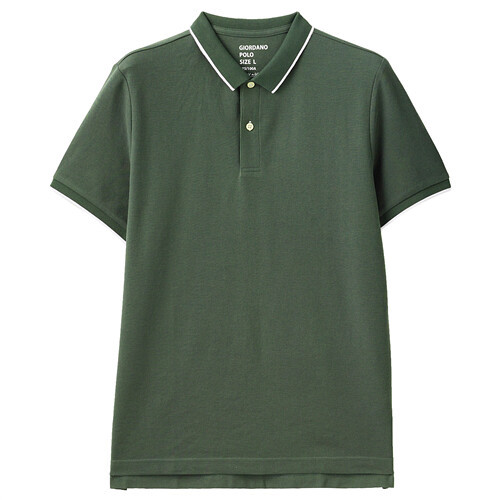 Men's Short Sleeve Ribbed Flat Collar Mesh e Polo Shirt Causual Structure Contrast Polo Shirt