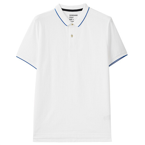 Men's Short Sleeve Ribbed Flat Collar Mesh e Polo Shirt Causual Structure Contrast Polo Shirt