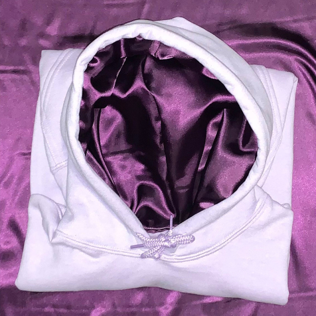 Lanwo Embossing Pullover Hoodies For Unisex Custom Printed Oversized Heavyweight French Terry Logo Silk Satin Lined Men Hoodie