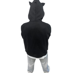 Lanwo Raw Edge Raglan Distressed Men Hoodie Customized Logo Printing High Street Style Pure Cotton Hoodies for Men