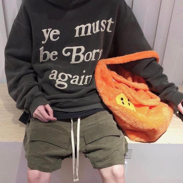 Heavyweight Cotton Oversize Hoodie Cpfm Sweatshirts Custom Ye Must Be Born Again Logo Print Drake Kanye West Men Plain Hoodie