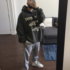 Heavyweight Cotton Oversize Hoodie Cpfm Sweatshirts Custom Ye Must Be Born Again Logo Print Drake Kanye West Men Plain Hoodie