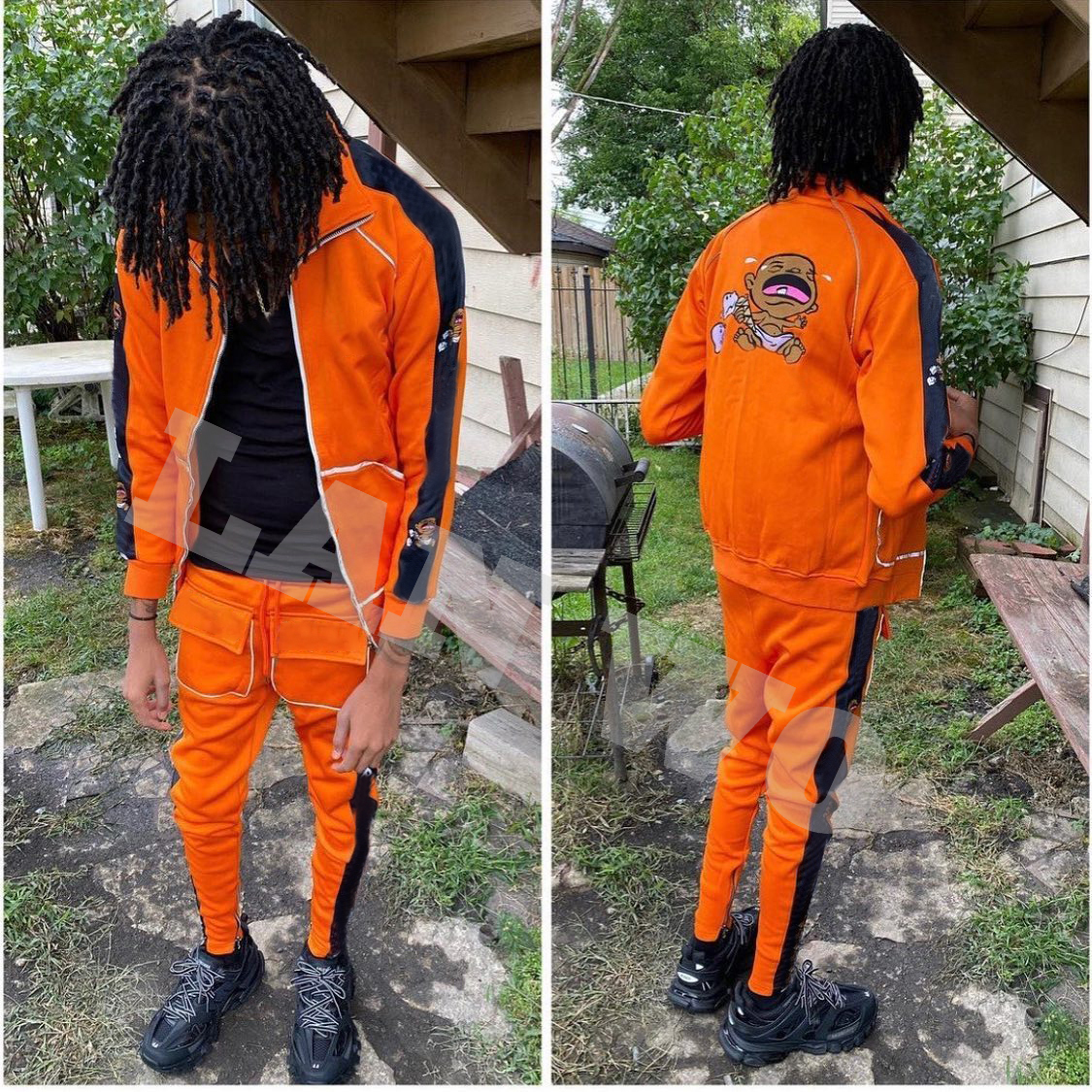 Private Label Tracksuits For Men With Custom Logo Printing High Street Style Men's Two Pieces Set