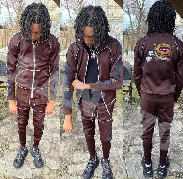 Private Label Tracksuits For Men With Custom Logo Printing High Street Style Men's Two Pieces Set