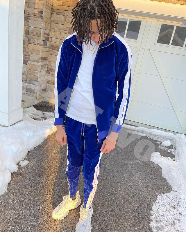 Cargo Stripe Tracksuits For Men With Custom Private Label Two Piece Set'