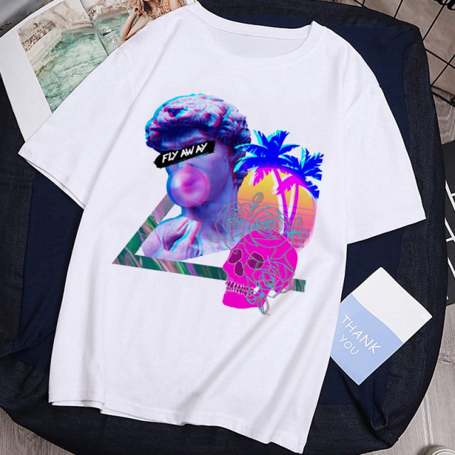 2022 Spring Summer 100% Cotton Casual Women's T-Shirt Custom Funny Print Pattern Fashion Ladies Round Neck Top