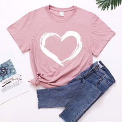 Fashion New Women's Love Print Short Sleeve T-Shirt