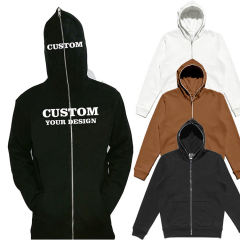Custom Full Face Zip Up Face Blank Windbreaker Men Hoodie Jacket Coat Men Zip Unisex With Zipper No String Hoodies