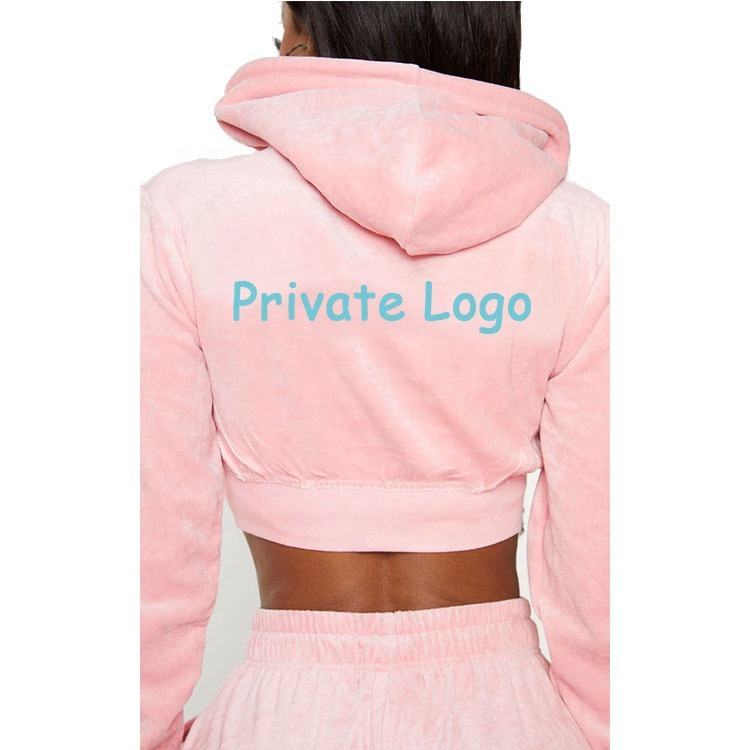 Women Loose Two Piece Pants Hoodie Set Casual Plain Blank Hooded Womens Biker Shorts Jogging Sportswear Set Clothing