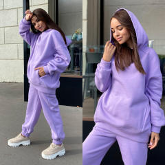 Fall 2021 Custom Cotton 2 Piece Set Womens Jogging Suits Hoodies Tracksuit Joggers Set