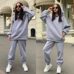 Fall 2021 Custom Cotton 2 Piece Set Womens Jogging Suits Hoodies Tracksuit Joggers Set