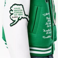 Cheap Hip Hop Bomber Baseball Jacket For Men Custom Leather Sleeve Chain Chenille Embroidery Windbreaker Vintage Varsity Jacket