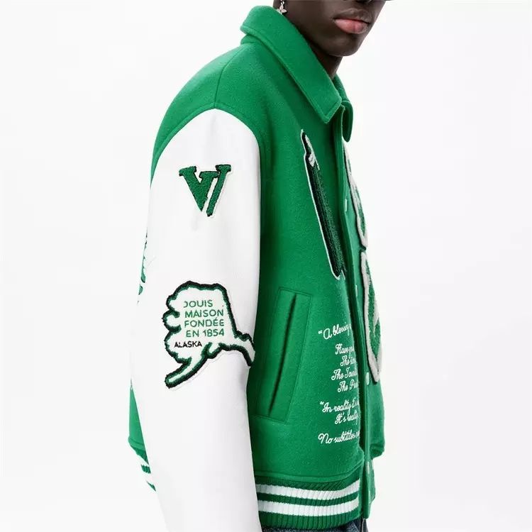 Cheap Hip Hop Bomber Baseball Jacket For Men Custom Leather Sleeve Chain Chenille Embroidery Windbreaker Vintage Varsity Jacket