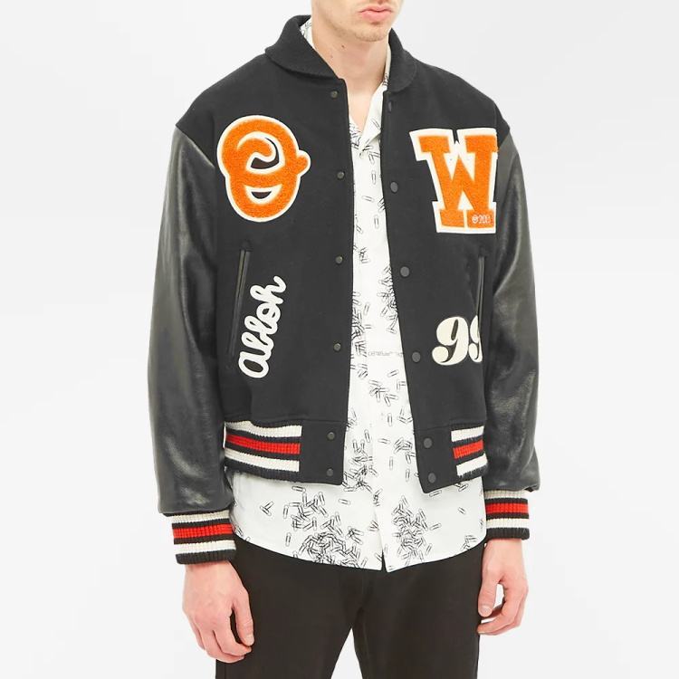 Green Chain Baseball Letterman Jacket For Men Custom Chenille Embroidery Wool And Leather Sleeve Bomber Flight Varsity Jacket