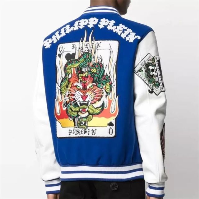 Custom Patchwork Patch Baseball Print Letter Varsity Jacket Waterproof Outdoor Men'S College Leather Flight Bomber Jacket