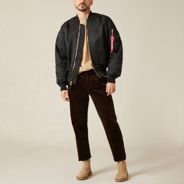 OEM Wholesale MA-1 Satin Waterproof Mid Weight Nylon Custom Logo Men Bomber Jackets