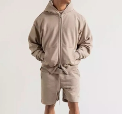 Lanwo Designer Oversized Contrast Stitch Hoodies For Men Custom With No Strings Distressed Double Layer Zip Up Men'S Hoodies