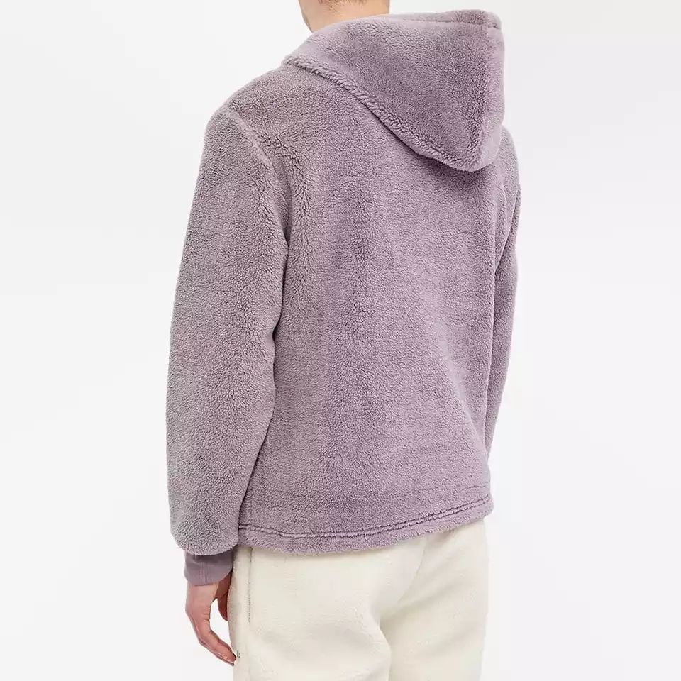 Warm Sherpa Men'S Hoodies & Sweatshirts Oversized Custom Embroidered Men Plain Winter 1/4 Zip Pullover Fluffy Fleece Hoodies