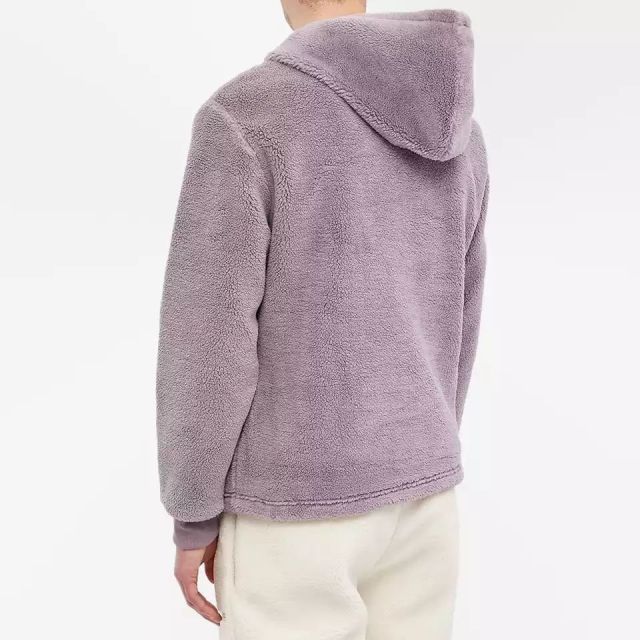 Warm Sherpa Men'S Hoodies & Sweatshirts Oversized Custom Embroidered Men Plain Winter 1/4 Zip Pullover Fluffy Fleece Hoodies