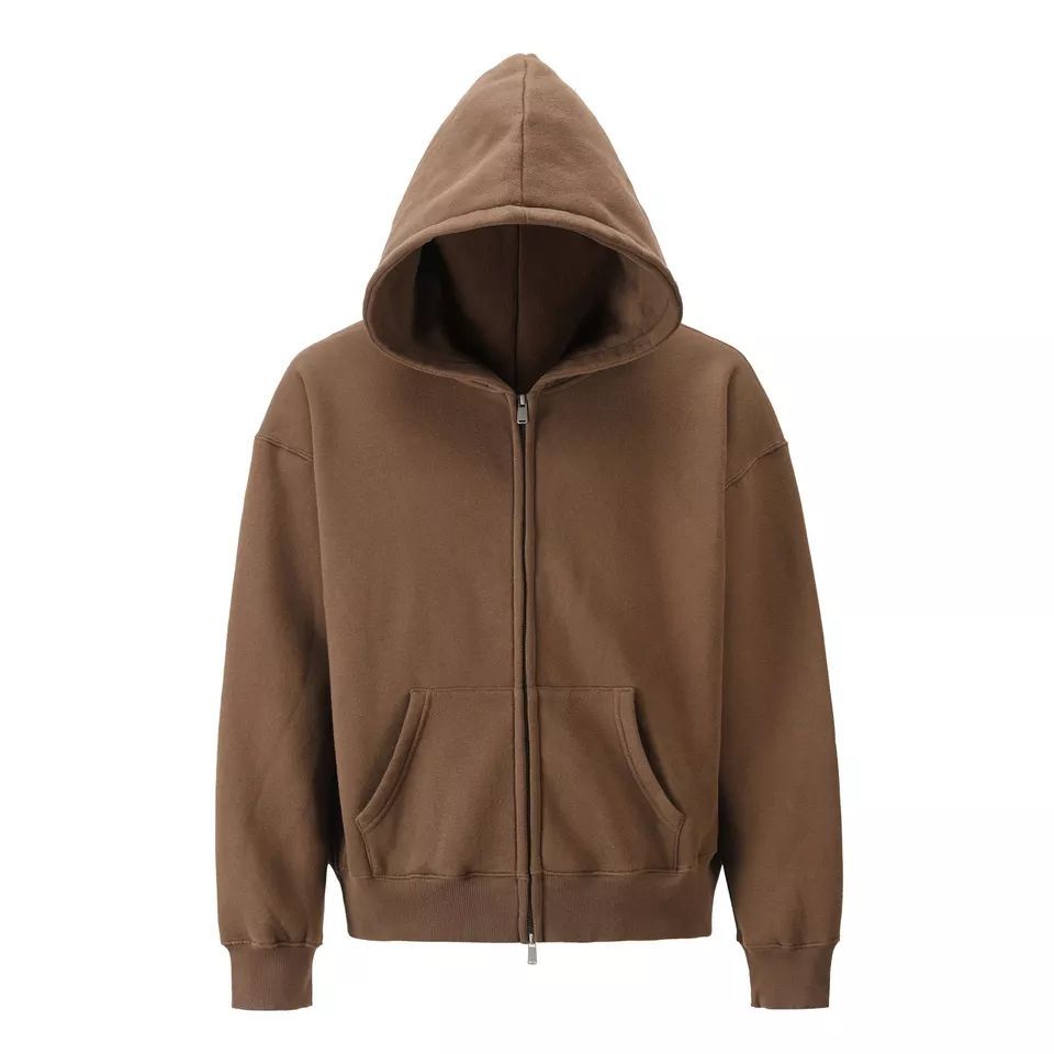 Lanwo Designer Oversized Contrast Stitch Hoodies For Men Custom With No Strings Distressed Double Layer Zip Up Men'S Hoodies