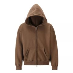 Lanwo Designer Oversized Contrast Stitch Hoodies For Men Custom With No Strings Distressed Double Layer Zip Up Men'S Hoodies