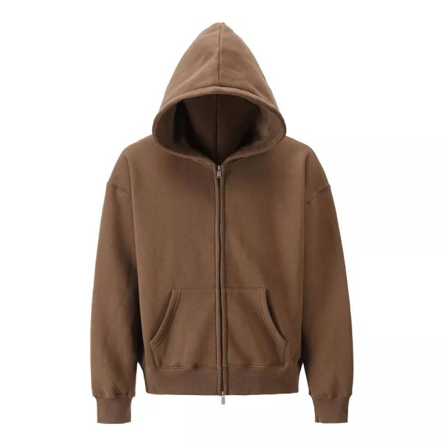 Lanwo Designer Oversized Contrast Stitch Hoodies For Men Custom With No Strings Distressed Double Layer Zip Up Men'S Hoodies