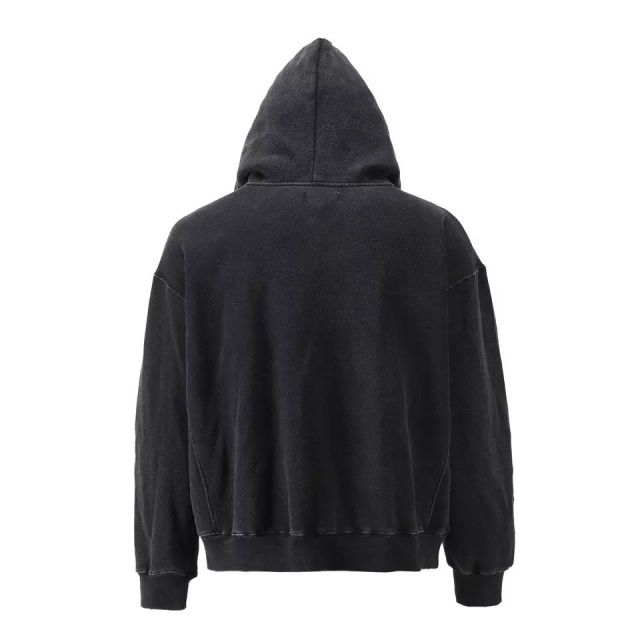 Lanwo Designer Oversized Contrast Stitch Hoodies For Men Custom With No Strings Distressed Double Layer Zip Up Men'S Hoodies