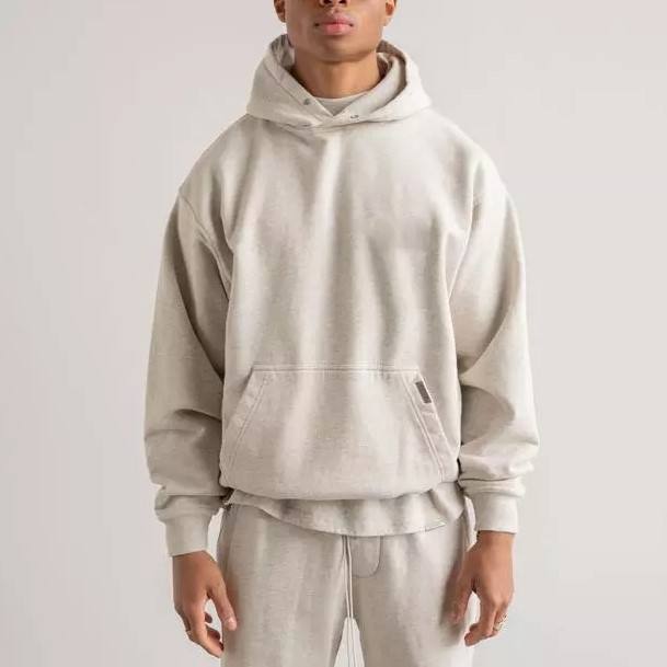 Lanwo Custom Logo Wholesale 360gsm 450gsm Plain Heavy Blank Oversized Heavyweight 100 Cotton Pullover Thick Men'S Hoodies