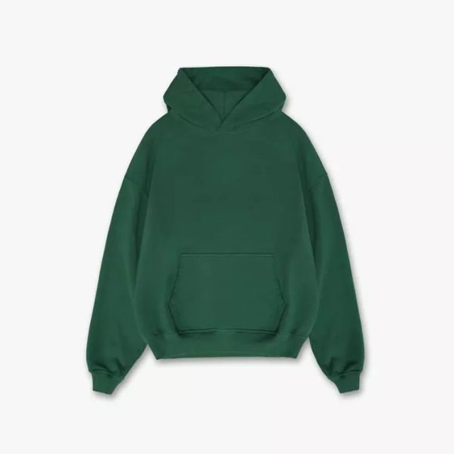Lanwo Custom 100 Cotton Green Fleece Hoody Sweatshirt For Men Boxy Fit 380gsm Hoodies No String With Pocket Sublimation Hoodie