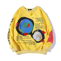 Kanye West Letter Foam Stranger Things Fleece Hoodies Oversize Couple Streetwear Casual Sweatshirt Men and Women Loose Hoody