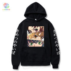 Lanwo 3d Printed Anime Clothing Plain Hoodies For Men In Bulk Dropshipping Cheap 100% Cotton Oversized Custom Cartoon Hoodies